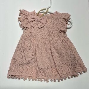 Pink Lace Baby Dress with Bow